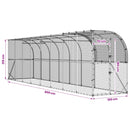Hønsehus Mod Væg Sølv 800 x 100 x 215 cm Galvaniseret stål