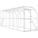 Hønsehus Mod Væg Sølv 600 x 150 x 215 cm Galvaniseret stål