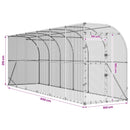 Hønsehus Mod Væg Sølv 600 x 150 x 215 cm Galvaniseret stål