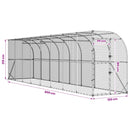 Hønsehus Mod Væg Sølv 600 x 150 x 215 cm Galvaniseret stål