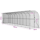 Hønsehus Mod Væg Sølv 600 x 150 x 215 cm Galvaniseret stål