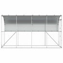 Hønsehus Mod Væg Sølv 600 x 150 x 215 cm Galvaniseret stål