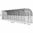 Hønsehus Mod Væg Sølv 600 x 150 x 215 cm Galvaniseret stål