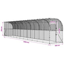 Hønsehus Mod Væg Sølv 600 x 150 x 215 cm Galvaniseret stål