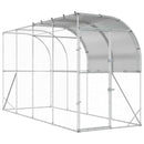 Hønsehus Mod Væg Sølv 400 x 150 x 215 cm Galvaniseret stål