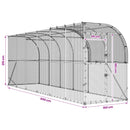 Hønsehus Mod Væg Sølv 600 x 150 x 215 cm Galvaniseret stål