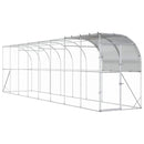 Hønsehus Mod Væg Sølv 800 x 150 x 215 cm Galvaniseret stål