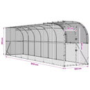 Hønsehus Mod Væg Sølv 800 x 150 x 215 cm Galvaniseret stål