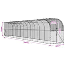 Hønsehus Mod Væg Sølv 1200 x 150 x 215 cm Galvaniseret stål