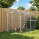 Hønsehus Mod Væg Sølv 600 x 150 x 215 cm Galvaniseret stål