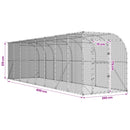 Hønsehus Mod Væg Sølv 600 x 150 x 215 cm Galvaniseret stål