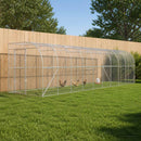Hønsehus Mod Væg Sølv 600 x 150 x 215 cm Galvaniseret stål