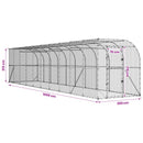 Hønsehus Mod Væg Sølv 600 x 150 x 215 cm Galvaniseret stål