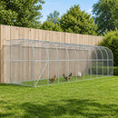 Hønsehus Mod Væg Sølv 600 x 150 x 215 cm Galvaniseret stål