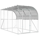 Hønsehus Mod Væg Sølv 600 x 150 x 215 cm Galvaniseret stål