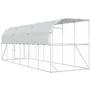 Hønsehus Mod Væg Sølv 600 x 150 x 215 cm Galvaniseret stål