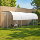 Hønsehus Mod Væg Sølv 600 x 150 x 215 cm Galvaniseret stål