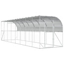 Hønsehus Mod Væg Sølv 600 x 150 x 215 cm Galvaniseret stål