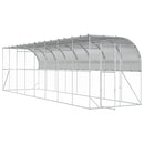 Hønsehus Mod Væg Sølv 600 x 150 x 215 cm Galvaniseret stål