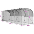 Hønsehus Mod Væg Sølv 600 x 150 x 215 cm Galvaniseret stål