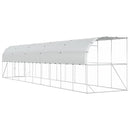 Hønsehus Mod Væg Sølv 600 x 150 x 215 cm Galvaniseret stål