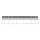 Hønsehus Mod Væg Sølv 600 x 150 x 215 cm Galvaniseret stål