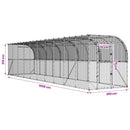 Hønsehus Mod Væg Sølv 600 x 150 x 215 cm Galvaniseret stål