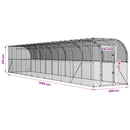Hønsehus Mod Væg Sølv 600 x 150 x 215 cm Galvaniseret stål