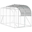 Hønsehus Mod Væg Sølv 400 x 200 x 215 cm Galvaniseret stål