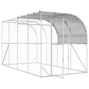 Hønsehus Mod Væg Sølv 400 x 200 x 215 cm Galvaniseret stål