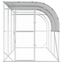 Hønsehus Mod Væg Sølv 400 x 200 x 215 cm Galvaniseret stål