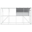 Hønsehus Mod Væg Sølv 400 x 200 x 215 cm Galvaniseret stål