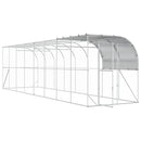 Hønsehus Mod Væg Sølv 800 x 200 x 215 cm Galvaniseret stål