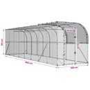 Hønsehus Mod Væg Sølv 800 x 200 x 215 cm Galvaniseret stål