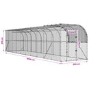 Hønsehus Mod Væg Sølv 1000 x 200 x 215 cm Galvaniseret stål