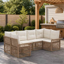 Havesofa Sæt 6 stk. 6-Antal sæder Beige polyrattan