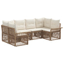 Havesofa Sæt 6 stk. 6-Antal sæder Beige polyrattan