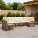 Havesofa Sæt 7 stk. 7-Antal sæder Beige polyrattan