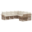 Havesofa Sæt 8 stk. 8-Antal sæder Beige og cremehvid polyrattan