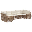 Havesofa Sæt 7 stk. 7-Antal sæder Beige og cremehvid polyrattan