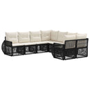 Havesofa Sæt 8 stk. 8-Antal sæder Sort polyrattan