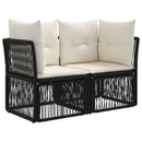 Havesofa Sæt 8 stk. 8-Antal sæder Sort polyrattan