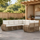 Havesofa Sæt 8 stk. 8-Antal sæder Beige polyrattan