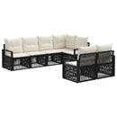 Havesofa Sæt 7 stk. 7-Antal sæder Sort polyrattan