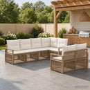 Havesofa Sæt 7 stk. 7-Antal sæder Beige polyrattan