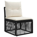 Havesofa Sæt 6 stk. 6-Antal sæder Sort polyrattan