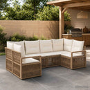Havesofa Sæt 6 stk. 6-Antal sæder Beige polyrattan