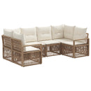 Havesofa Sæt 6 stk. 6-Antal sæder Beige polyrattan