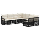 Havesofa Sæt 8 stk. 8-Antal sæder Sort polyrattan