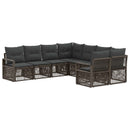 Havesofa Sæt 8 stk. 8-Antal sæder Grå polyrattan